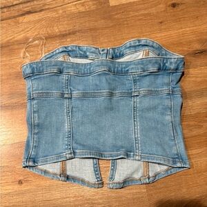 American Eagle Outfitters Light Blue Denim Top